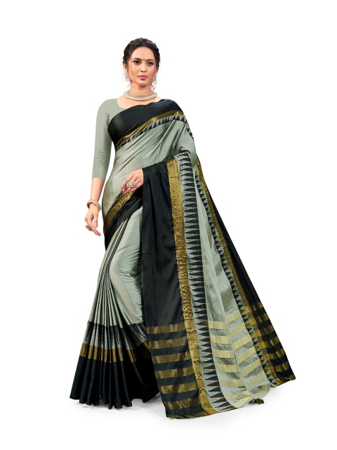 

Nimayaa Grey & Black Art Silk Kanjeevaram Saree
