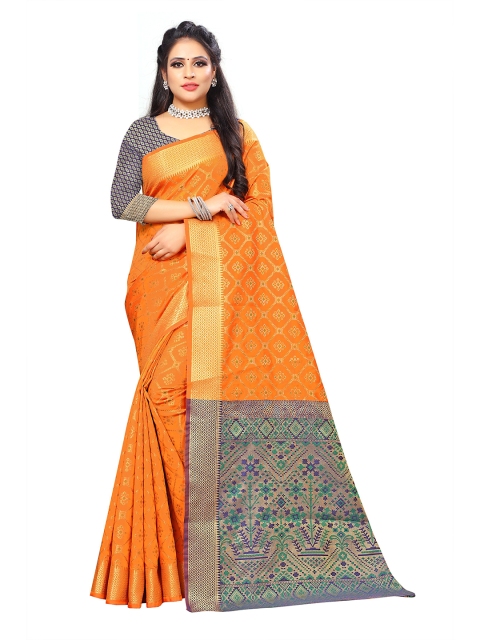 

Viva N Diva Rust & Blue Patola Silk Jacquard Saree