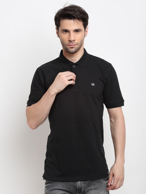 

La Mode Men Black Polo Collar Slim Fit T-shirt