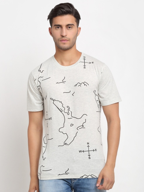 

La Mode Men White Printed Slim Fit T-shirt