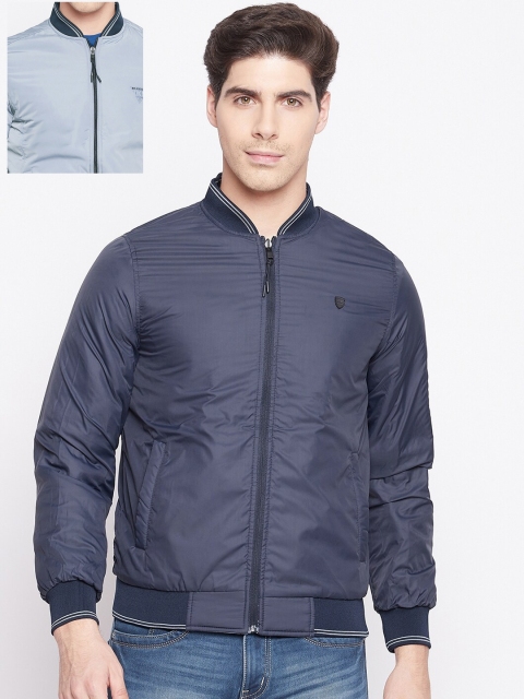 

Okane Men Blue Reversible Bomber Jacket
