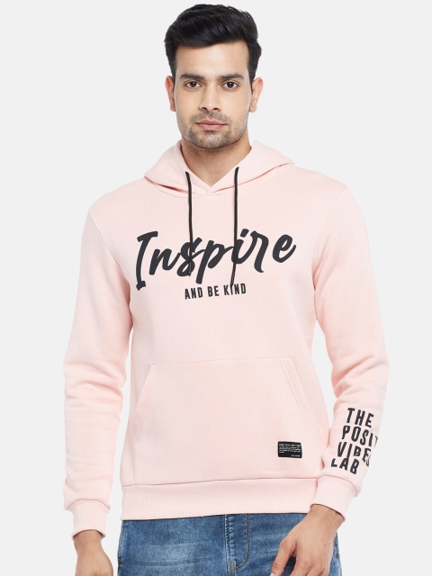 

People Men Pink & Black Printed Sweatshirt