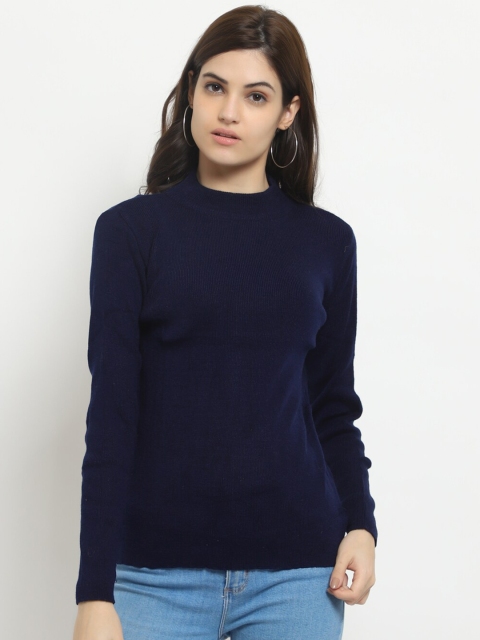 

HALTON HILLS Women Navy Blue Acrylic Pullover