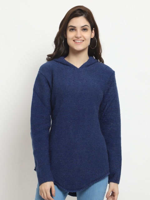 

HALTON HILLS Women Navy Blue Pure Acrylic Pullover