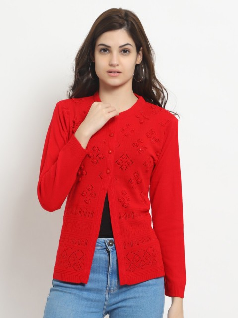 

HALTON HILLS Women Red Cardigan