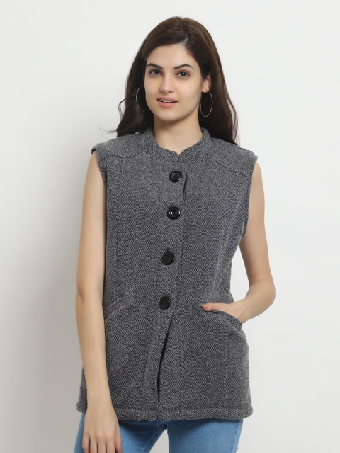 

HALTON HILLS Women Charcoal Acrylic Cardigan