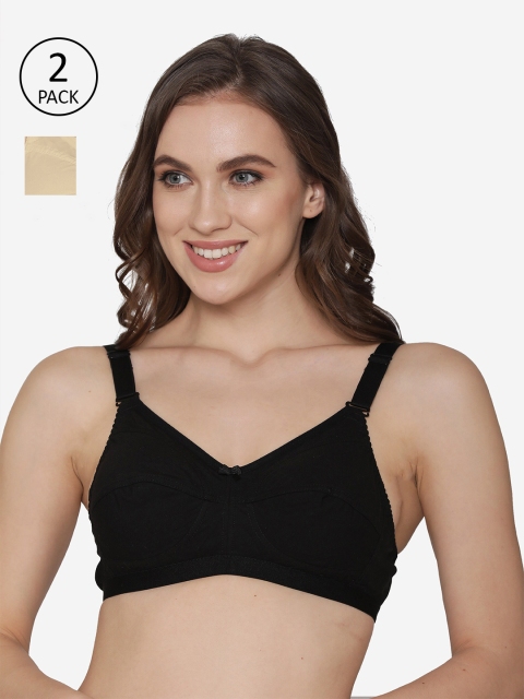 

Kalyani Pack of 2 Everyday Cotton Bra, Black