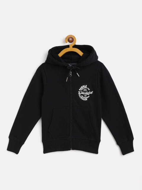 

Little Marco Boys Black Solid Hooded Sweatshirt