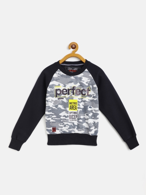 

Little Marco Boys Navy Blue & White Camouflage Print Sweatshirt