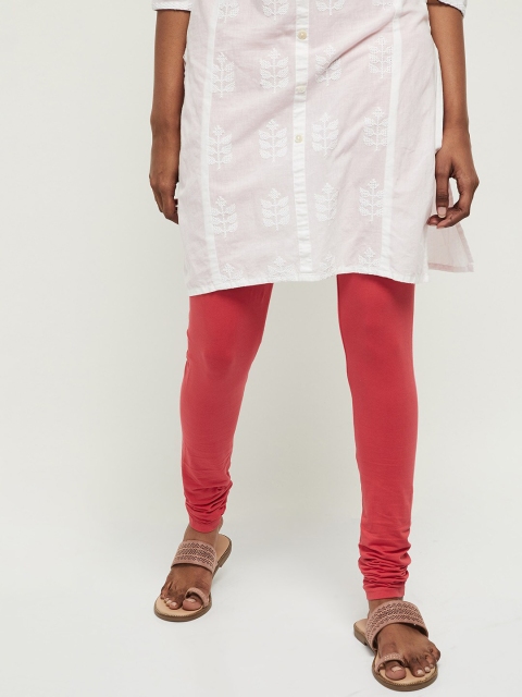 

max Women Coral Solid Mid Rise Churidar