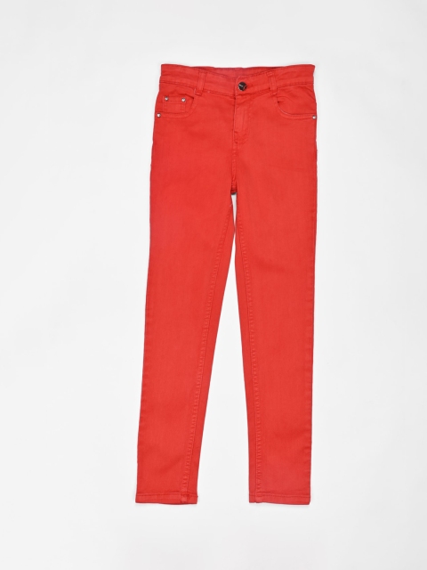 

ZOLA Girls Red Slim Fit Stretchable Jeans