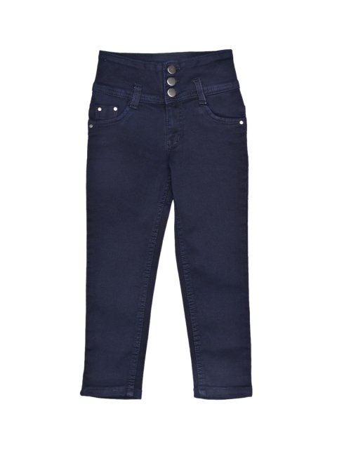 

ZOLA Girls Navy Blue Slim Fit High-Rise Jeans