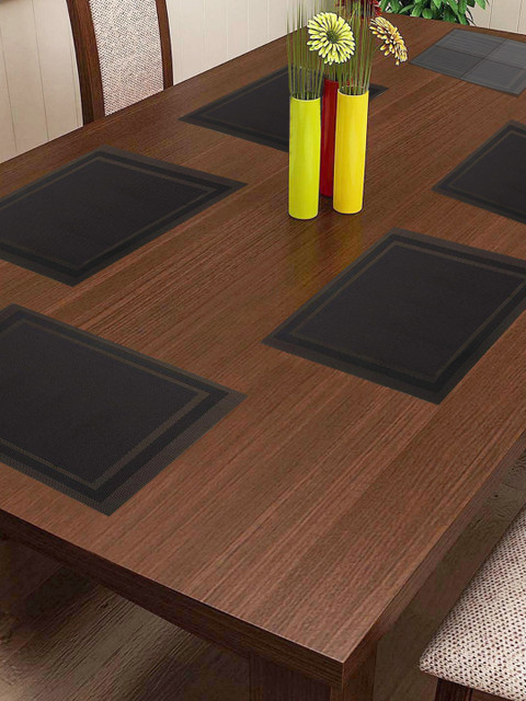

Lushomes Pack of 6 Rectangle Table Placemats, Grey