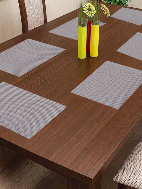 

Lushomes Multi Waterproof PVC Table Mats in Reusable PVC Bag Pack of 6