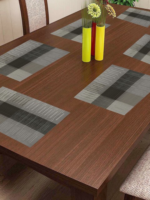 

Lushomes Grey Set of 6 Bamboo Waterproof PVC Table Place Mats