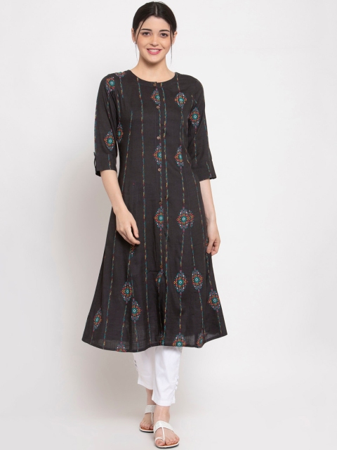 

ALC Creations Women Black & Blue Geometric Anarkali Kurta
