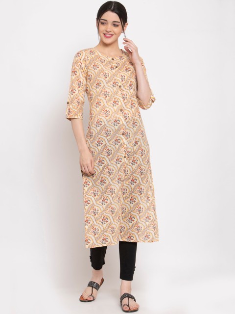 

ALC Creations Women Beige Floral Printed Kurta