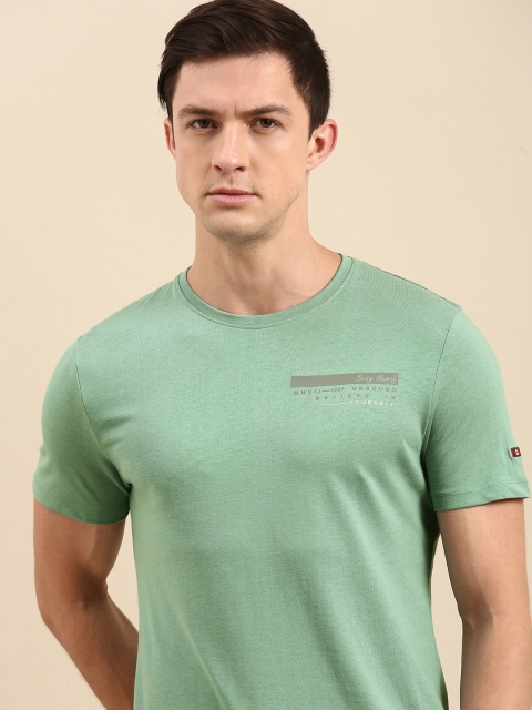 

Being Human Men Green Solid Round Neck T-shirt