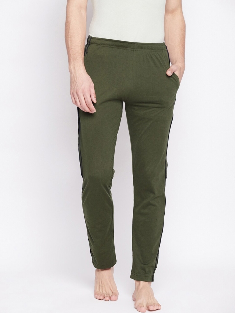 

Okane Men Olive Green Solid Lounge Pants