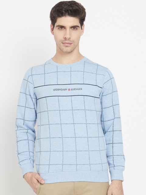 

Octave Men Blue Checked Sweatshirt