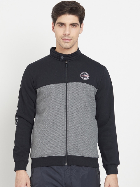 

Octave Men Grey & Black Colourblocked Sweatshirt