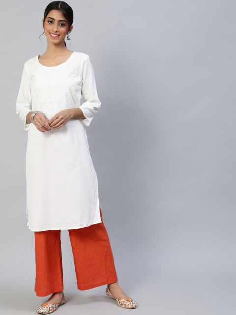 

Luni Women White Ethnic Motifs Kurta