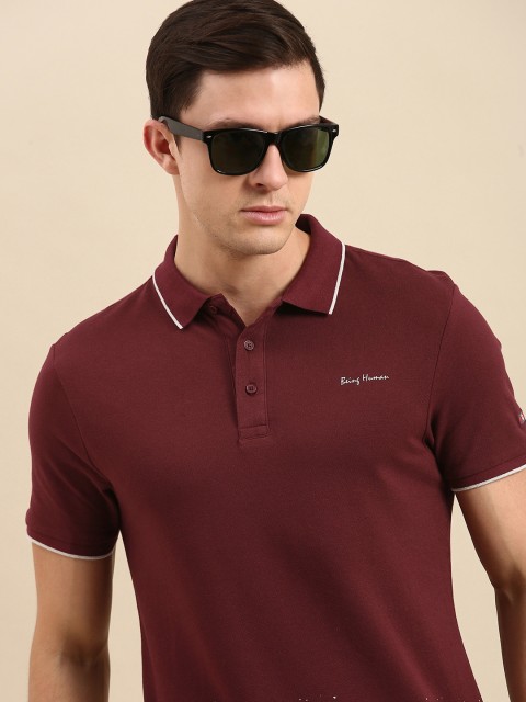 

Being Human Men Maroon Polo Collar T-shirt