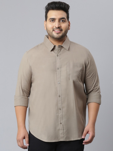 

Instafab Plus Men Brown Classic Opaque Cotton Casual Shirt