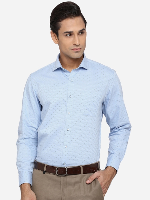 

Greenfibre Men Blue Classic Printed Formal Shirt