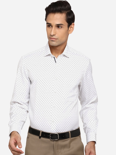 

Greenfibre Men White Classic Printed Formal Shirt