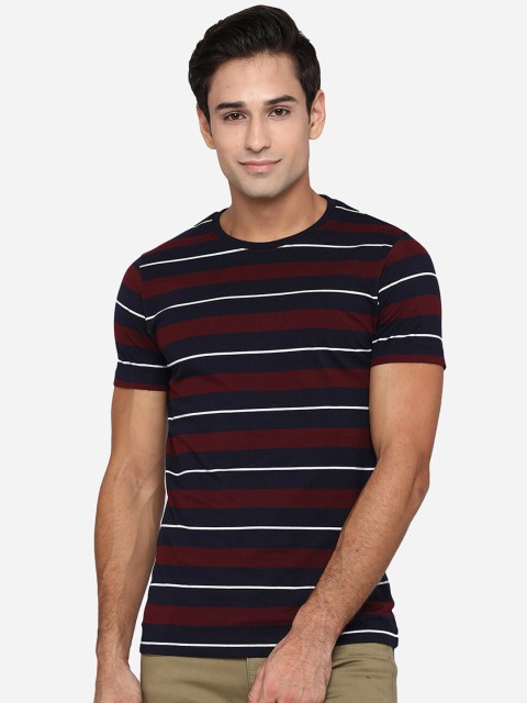 

Greenfibre Men Multicoloured Striped Slim Fit T-shirt, Multi