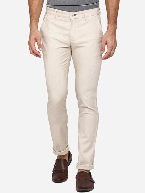 

Greenfibre Men Beige Slim Fit Trousers