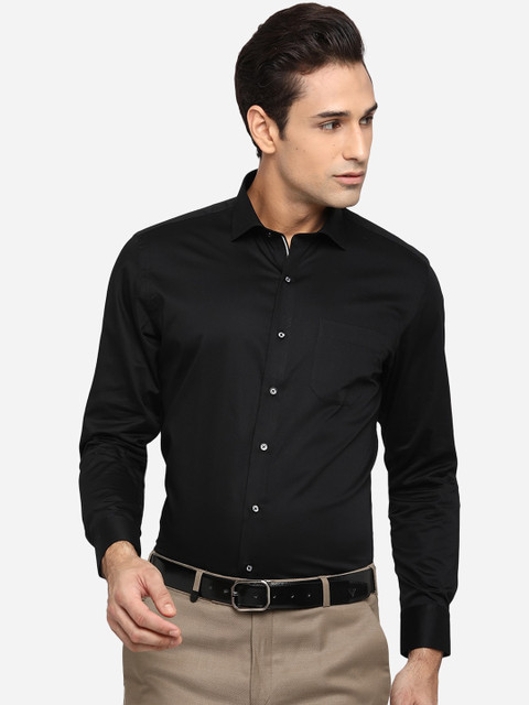 

Greenfibre Men Black Classic Slim Fit Opaque Pure Cotton Formal Shirt