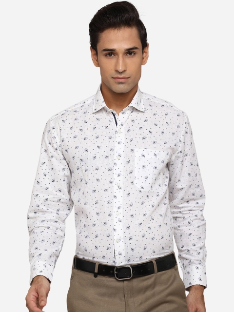 

Greenfibre Men White Floral Printed Formal Shirt