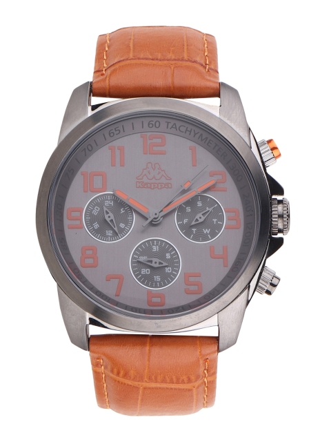 

Kappa Men Grey Dial & Brown Leather Textured Straps Analogue Watch KP-1429M-B-BR
