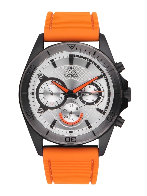 

Kappa Men Silver-Toned Dial & Orange Straps Analogue Watch KP-1403M-C-OR