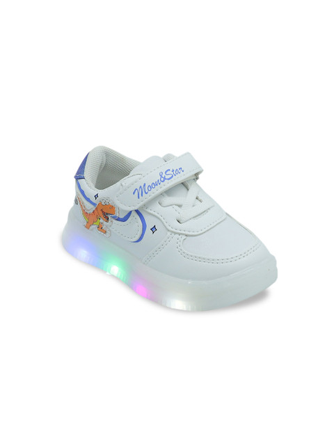 

FEETWELL SHOES Unisex Kids White LED Sneakers