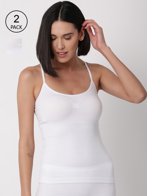

GOLDSTROMS Women White Pack of 2 Solid Camisole