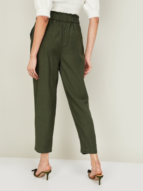 

Colour Me by Melange Women Green Solid Straight Fit Palazzos