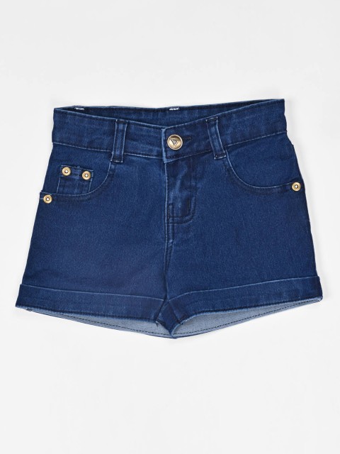 

ZOLA Girls Blue Solid Denim Shorts