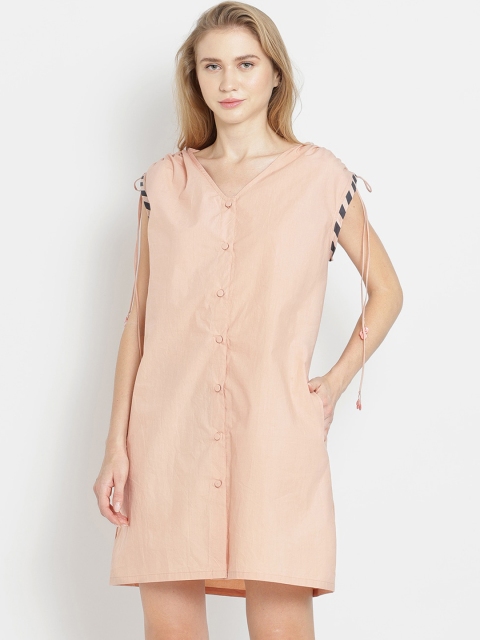 

SHAYE Peach-Coloured A-Line Dress