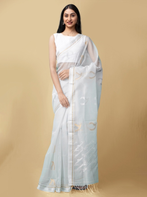 

Unnati Silks Women Grey & Gold Mysore Organza Saree