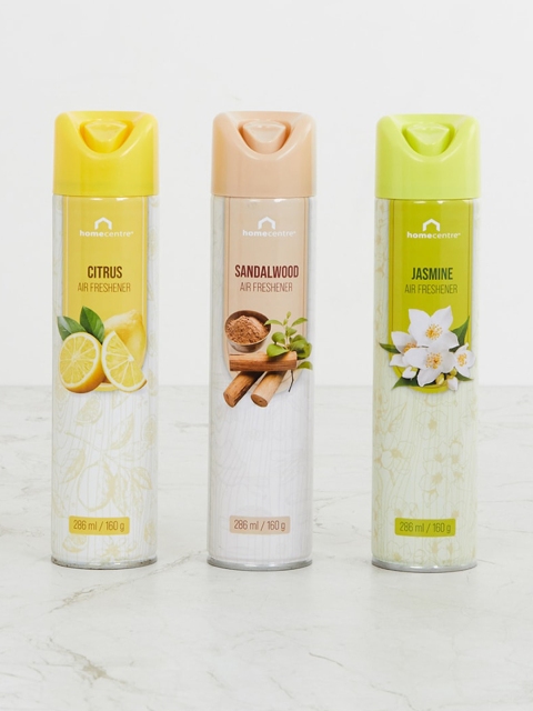 

Home Centre Pack of 3 Air Fresheners-Citrus, Sandalwood, and Jasmine, Multi