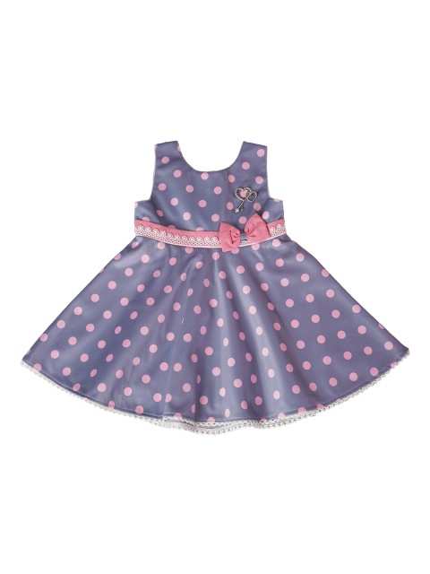 

Enfance Blue & Pink Polka Dots Printed Cotton Dress