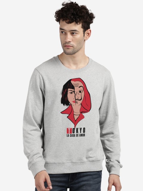 

MASH UNLIMITED Men Grey Printed Sweatshirt