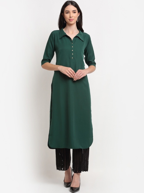 

ARITOS INDIA Women Green Solid Pathani Kurta