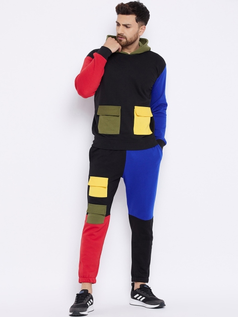 

FUGAZEE Men Multicoloured Colourblocked Tracksuit, Multi