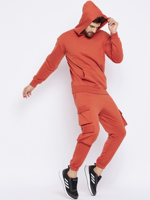 

FUGAZEE Men Brown Oversized Cargo Combo Tracksuit
