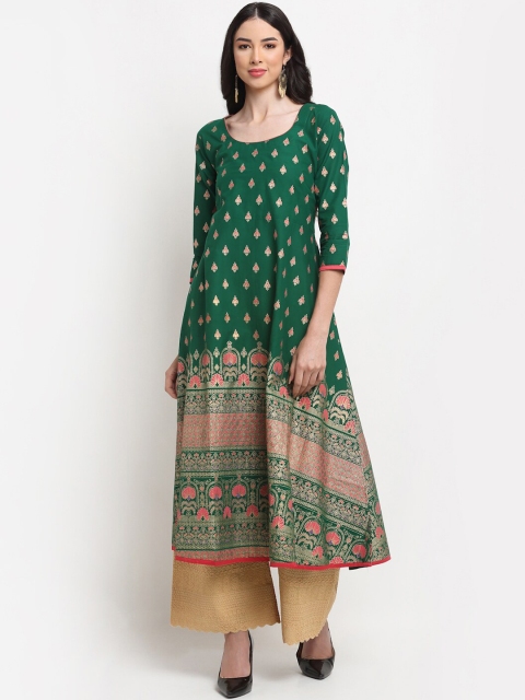 

ARITOS INDIA Women Green Ethnic Motifs Printed Block Print Kurta