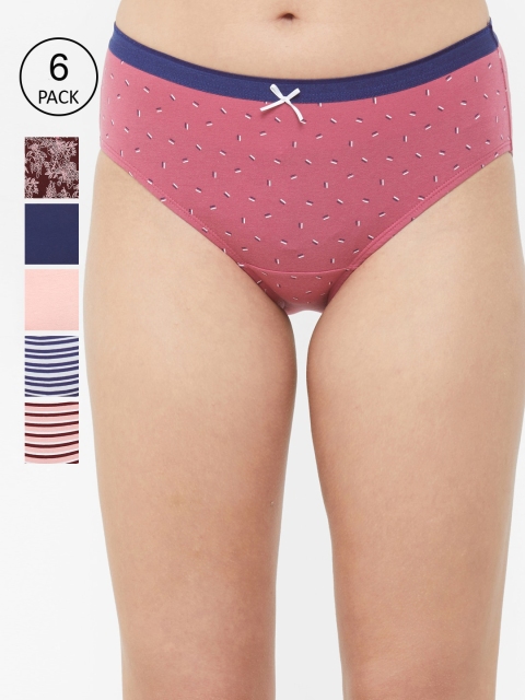 

Soie Women Pack Of 6 Hipster Briefs 6FCB-21PACK 4-Multi